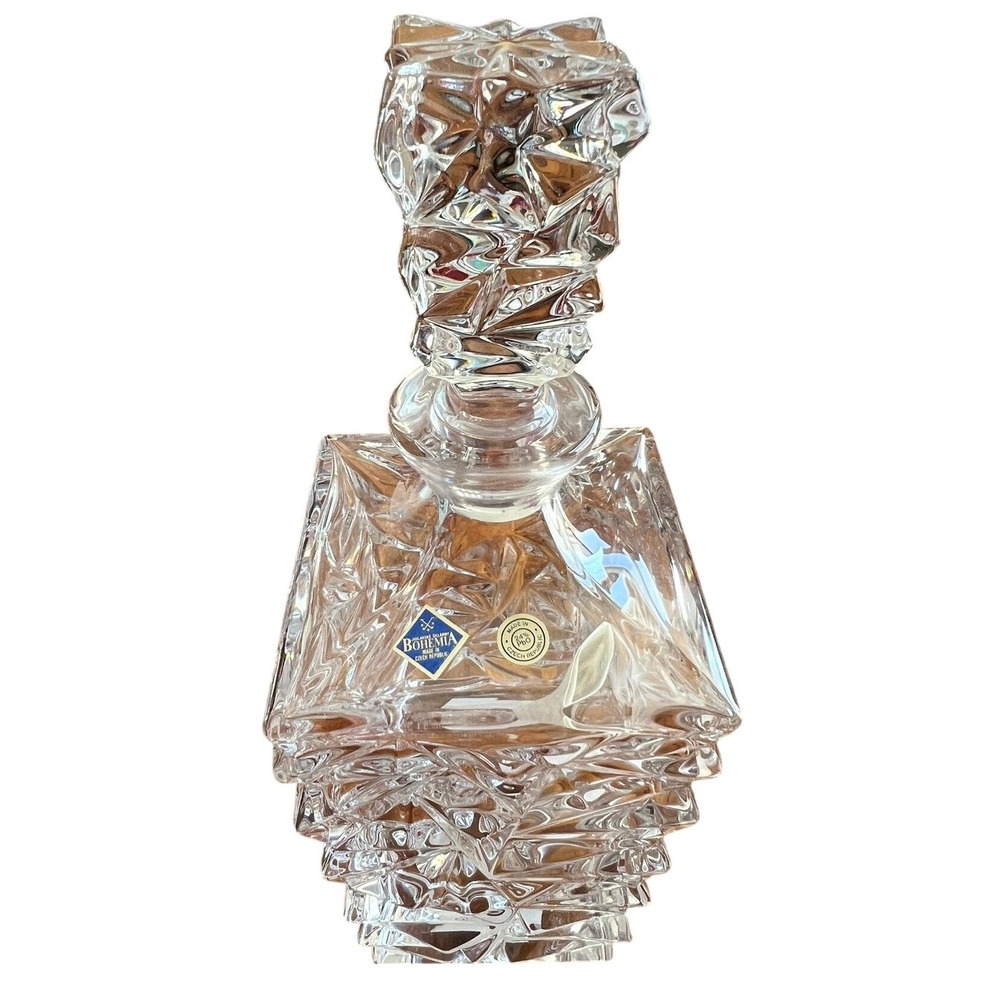 Bohemia Crystal Decanter Unisex OS Clear NWOT 24% Lead Glass Czech Republic - Picture 4 of 9